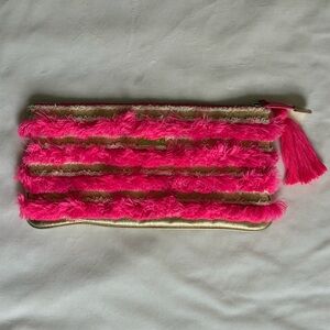 Stylish Lilly Pulitzer Pink and Gold Clutch